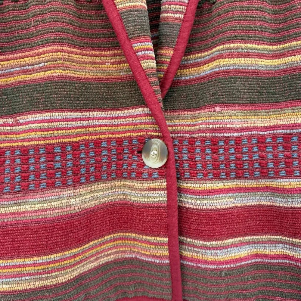 Women's vintage tower hill sports textured blazer‎ jacket western Aztec size 18